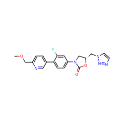 COCc1ccc(-c2ccc(N3C[C@H](Cn4ccnn4)OC3=O)cc2F)cn1 ZINC000028711431