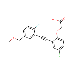 COCc1ccc(F)c(C#Cc2cc(Cl)ccc2OCC(=O)O)c1 ZINC000073166002