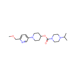 COCc1ccc(N2CCC(OC(=O)N3CCN(C(C)C)CC3)CC2)cn1 ZINC000223519235