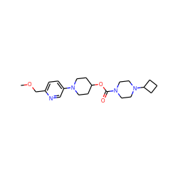 COCc1ccc(N2CCC(OC(=O)N3CCN(C4CCC4)CC3)CC2)cn1 ZINC000223538631