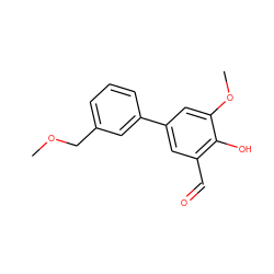 COCc1cccc(-c2cc(C=O)c(O)c(OC)c2)c1 ZINC000169699576