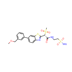 COCc1cccc(-c2ccc3nc([C@@H](C(=O)NCCS(N)(=O)=O)S(C)(=O)=O)sc3c2)c1 ZINC000145491461