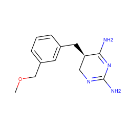 COCc1cccc(C[C@@H]2CN=C(N)N=C2N)c1 ZINC000013757703