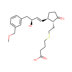 COCc1cccc(C[C@H](O)/C=C/[C@H]2CCC(=O)[C@@H]2CCSCCCC(=O)O)c1 ZINC000033989038