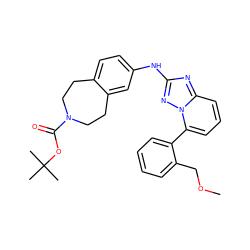 COCc1ccccc1-c1cccc2nc(Nc3ccc4c(c3)CCN(C(=O)OC(C)(C)C)CC4)nn12 ZINC000096169739