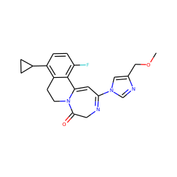 COCc1cn(C2=NCC(=O)N3CCc4c(C5CC5)ccc(F)c4C3=C2)cn1 ZINC000149270964