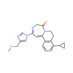 COCc1cn(C2=NCC(=O)N3CCc4c(cccc4C4CC4)C3=C2)cn1 ZINC000149207444