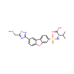 COCc1nc(-c2ccc3oc4cc(S(=O)(=O)N[C@H](C(=O)O)C(C)C)ccc4c3c2)no1 ZINC000073239850