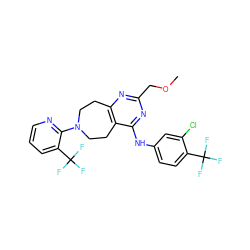 COCc1nc2c(c(Nc3ccc(C(F)(F)F)c(Cl)c3)n1)CCN(c1ncccc1C(F)(F)F)CC2 ZINC000144952101