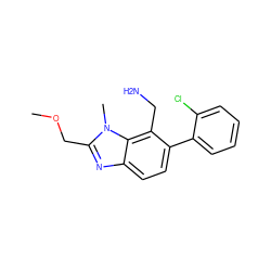 COCc1nc2ccc(-c3ccccc3Cl)c(CN)c2n1C ZINC000029124706