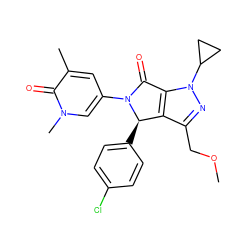 COCc1nn(C2CC2)c2c1[C@@H](c1ccc(Cl)cc1)N(c1cc(C)c(=O)n(C)c1)C2=O ZINC000261155891