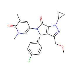 COCc1nn(C2CC2)c2c1[C@H](c1ccc(Cl)cc1)N(c1cc(C)c(=O)n(C)c1)C2=O ZINC000261155888