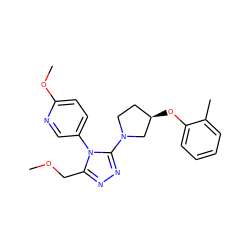 COCc1nnc(N2CC[C@@H](Oc3ccccc3C)C2)n1-c1ccc(OC)nc1 ZINC000045339390