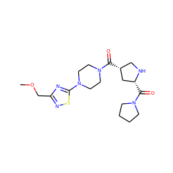 COCc1nsc(N2CCN(C(=O)[C@@H]3CN[C@H](C(=O)N4CCCC4)C3)CC2)n1 ZINC000029130498