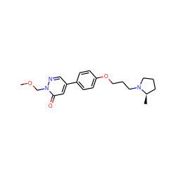 COCn1ncc(-c2ccc(OCCCN3CCC[C@H]3C)cc2)cc1=O ZINC000084704206