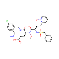 CON(C(=O)[C@@H](CCc1cccc[n+]1[O-])NS(=O)(=O)Cc1ccccc1)[C@@H](CCC(=O)O)C(=O)NCc1cc(Cl)ccc1CN ZINC000028706256