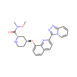 CON(C)C(=O)[C@@H]1C[C@@H](Oc2cccc3ccc(-c4nnc5ccccn45)nc23)CCN1 ZINC000117687506