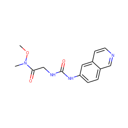 CON(C)C(=O)CNC(=O)Nc1ccc2cnccc2c1 ZINC001772620570