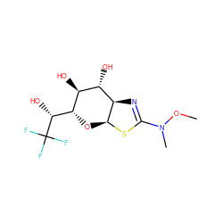 CON(C)C1=N[C@H]2[C@H](O[C@H]([C@@H](O)C(F)(F)F)[C@@H](O)[C@@H]2O)S1 ZINC000148263535