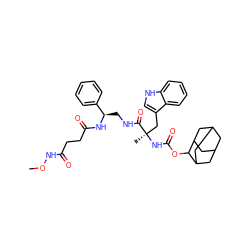 CONC(=O)CCC(=O)N[C@H](CNC(=O)[C@@](C)(Cc1c[nH]c2ccccc12)NC(=O)OC1C2CC3CC(C2)CC1C3)c1ccccc1 ZINC000026576309