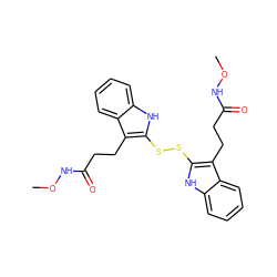 CONC(=O)CCc1c(SSc2[nH]c3ccccc3c2CCC(=O)NOC)[nH]c2ccccc12 ZINC000013734672