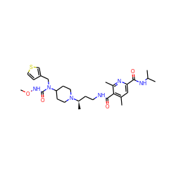 CONC(=O)N(Cc1ccsc1)C1CCN([C@H](C)CCNC(=O)c2c(C)cc(C(=O)NC(C)C)nc2C)CC1 ZINC000095553982