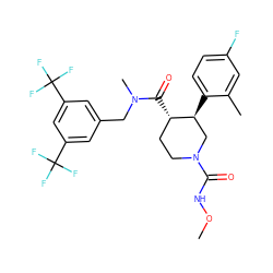 CONC(=O)N1CC[C@H](C(=O)N(C)Cc2cc(C(F)(F)F)cc(C(F)(F)F)c2)[C@@H](c2ccc(F)cc2C)C1 ZINC000073276925