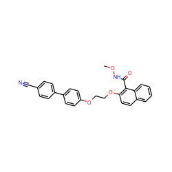 CONC(=O)c1c(OCCOc2ccc(-c3ccc(C#N)cc3)cc2)ccc2ccccc12 ZINC000027101406