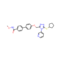 CONC(=O)c1ccc(-c2ccc(OCc3nnc(SC4CCCC4)n3-c3cccnc3)cc2)cc1 ZINC000095594611