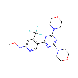 CONc1cc(C(F)(F)F)c(-c2nc(N3CCOCC3)nc(N3CCOCC3)n2)cn1 ZINC001772648755