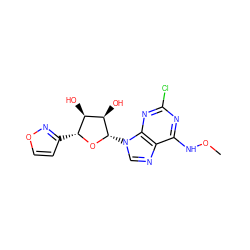 CONc1nc(Cl)nc2c1ncn2[C@@H]1O[C@H](c2ccon2)[C@@H](O)[C@H]1O ZINC000003985909