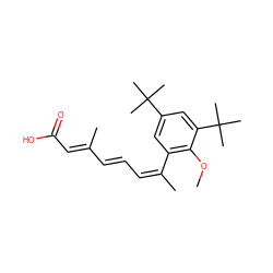 COc1c(/C(C)=C\C=C\C(C)=C\C(=O)O)cc(C(C)(C)C)cc1C(C)(C)C ZINC000013522243