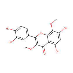 COc1c(-c2ccc(O)c(O)c2)oc2c(OC)c(O)cc(O)c2c1=O ZINC000014437012