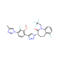 COc1c(-c2cn([C@H]3CCc4c(F)cccc4N(CC(F)(F)F)C3=O)nn2)ccc(-n2cnc(C)c2)c1F ZINC000473082644