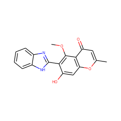 COc1c(-c2nc3ccccc3[nH]2)c(O)cc2oc(C)cc(=O)c12 ZINC000039157941