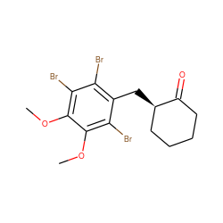 COc1c(Br)c(Br)c(C[C@@H]2CCCCC2=O)c(Br)c1OC ZINC000073199016