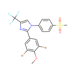 COc1c(Br)cc(-c2nc(C(F)(F)F)cn2-c2ccc(S(C)(=O)=O)cc2)cc1Br ZINC000029396069