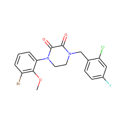 COc1c(Br)cccc1N1CCN(Cc2ccc(F)cc2Cl)C(=O)C1=O ZINC000095565607