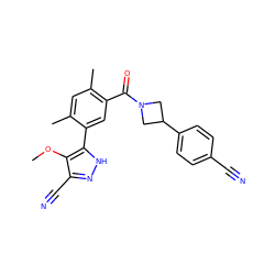 COc1c(C#N)n[nH]c1-c1cc(C(=O)N2CC(c3ccc(C#N)cc3)C2)c(C)cc1C ZINC000219100863