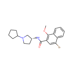 COc1c(C(=O)N[C@@H]2CCN(C3CCCC3)C2)cc(Br)c2ccccc12 ZINC000013862867