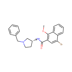 COc1c(C(=O)N[C@@H]2CCN(Cc3ccccc3)C2)cc(Br)c2ccccc12 ZINC000013553240