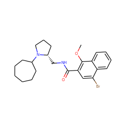 COc1c(C(=O)NC[C@H]2CCCN2C2CCCCCC2)cc(Br)c2ccccc12 ZINC000013862883