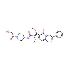 COc1c(C(=O)NC2CCN(C(=O)CO)CC2)n(C)c2cc(C)n(CC(=O)c3ccccc3)c(=O)c12 ZINC000095561699