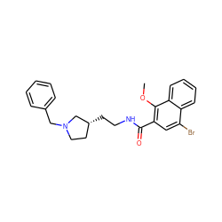 COc1c(C(=O)NCC[C@@H]2CCN(Cc3ccccc3)C2)cc(Br)c2ccccc12 ZINC000013553250