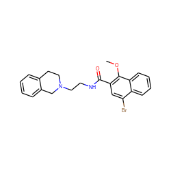 COc1c(C(=O)NCCN2CCc3ccccc3C2)cc(Br)c2ccccc12 ZINC000013588498