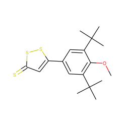 COc1c(C(C)(C)C)cc(-c2cc(=S)ss2)cc1C(C)(C)C ZINC000040873727