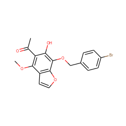 COc1c(C(C)=O)c(O)c(OCc2ccc(Br)cc2)c2occc12 ZINC000013682363