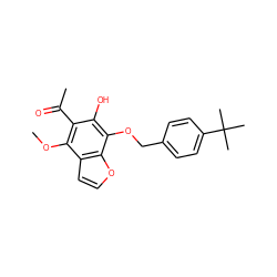 COc1c(C(C)=O)c(O)c(OCc2ccc(C(C)(C)C)cc2)c2occc12 ZINC000013682370