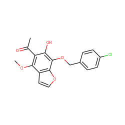 COc1c(C(C)=O)c(O)c(OCc2ccc(Cl)cc2)c2occc12 ZINC000013682360