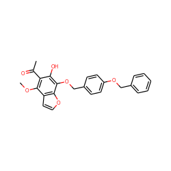 COc1c(C(C)=O)c(O)c(OCc2ccc(OCc3ccccc3)cc2)c2occc12 ZINC000013682377